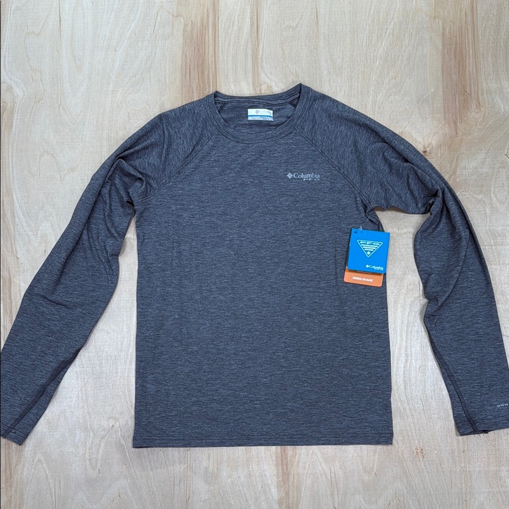 Columbia Kids Charcoal Long Sleeve Tee-Performance Fishing Gear (PFG)